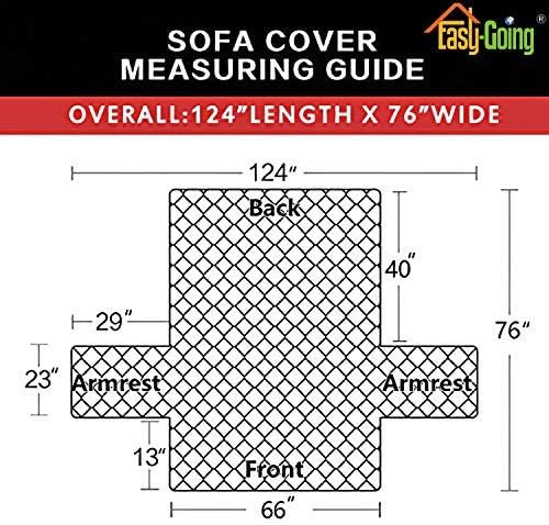 Easy-Going Reversible Couch Cover for 3 Cushion Couch Sofa Cover for Dogs Water Resistant Furniture Protector Cover with Foam Sticks Elastic Straps for Pet Cat (Sofa, Cyan/Ivory)