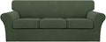 Turquoize 4 Piece Sofa Covers for 3 Cushion Couch Sofa Slipcover Soft Couch Cover for Dogs-Washable Sofa Furniture Covers with 3 Individual Cushion Covers (3 Cushion Sofa, Bronze Green)