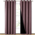 NICETOWN 100% Blackout Curtains 84 inches Long, Pair of Energy Smart & Noise Blocking Out Drapes for Baby Room Window, Thermal Insulated Guest Room Lined Window Dressing(Dry Rose, 52 inches Wide)