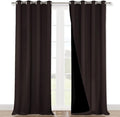 NICETOWN 100% Blackout Curtains for Windows, Pack of 2, Brown, 52 inches W x 102 inches L, Super Heavy-Duty Black Lined Total Darkness Drapes for Bedroom, Privacy Assured Window Treatment for Patio