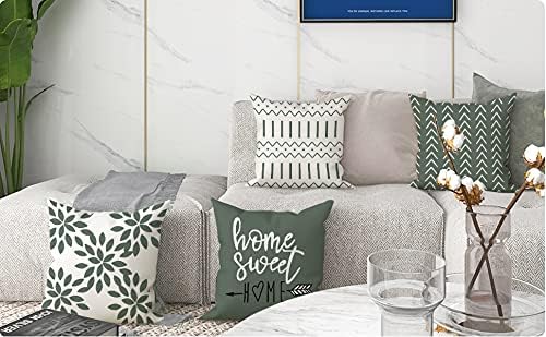 YCOLL Pillow Covers 20x20 Set of 4, Modern Sofa Throw Pillow Cover, Decorative Outdoor Linen Fabric Pillow Case for Couch Bed Car, Aqua Green