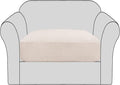 H.VERSAILTEX Stretch Couch Cushion Covers Individual Seat Sofa Chair Slipcovers Cushion Protector Cover Featuring Jacquard Textured Twill Fabric(1 Cushion Chair Cover, Ivory)