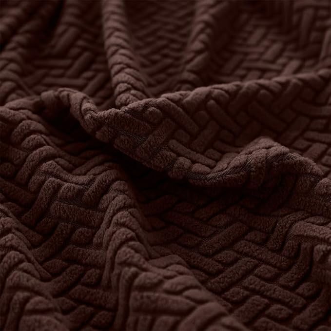 Sofa Covers Couch Covers for Sofa Pet Friendly Couch Cushion Covers Universal Sofa Covers Washable Stretch Slipcovers for Sectional Sofa (Texture Brown, Large Single Seat Cover)