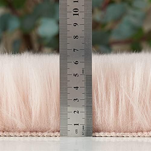 EasyJoy Ultra Soft Fluffy Rugs Faux Fur Rug Chair Cover Seat Pad Fuzzy Area Rug (Pink, 2x6 ft Rectangle)