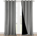 NICETOWN Full Shade Curtain Panels, Pair of Energy Smart & Noise Blocking Out Blackout Drapes for Dining Room Window, Thermal Insulated Guest Room Lined Window Dressing(Silver Grey, 52 x 120 inch)
