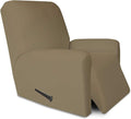 PureFit Super Stretch Chair Sofa Slipcover with Pocket – Spandex Non Slip Soft Couch Sofa Cover, Washable Furniture Protector with Elastic Bottom for Kids, Pets （Recliner, Tan）