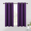 NICETOWN Royal Purple Blackout Curtain Panels 48 inch Long Set of 2 for Bedroom, Thermal Insulated Grommet Top Light Blocking Draperies and Drapes for Basement (W34)