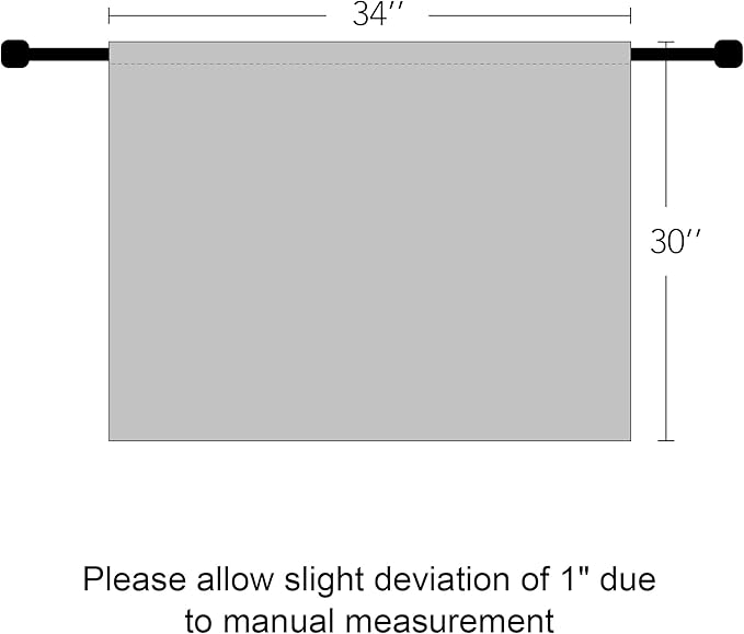 RYB HOME Basement Bathroom Kitchen Cafe Blackout Privacy Curtains, Short Insulating Light UV Heat Blocking Privacy Curtain Tiers for Laundry Room, Width 34 by Length 30, Silver Grey, 2 Panels