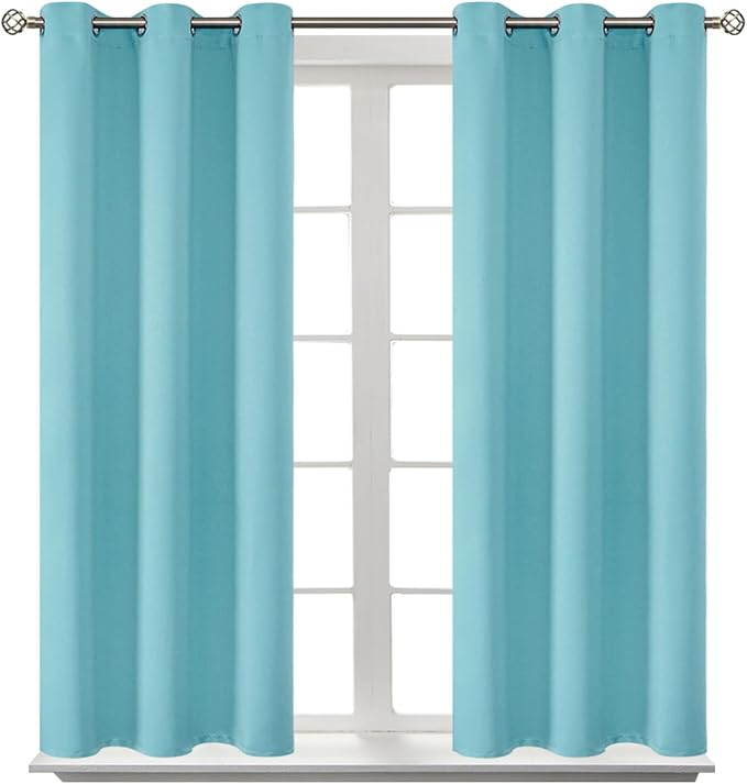 BGment Blackout Curtains - Grommet Thermal Insulated Room Darkening Bedroom and Living Room Curtains, Set of 2 Panels (38 x 54 Inch, Baby Blue)