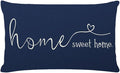 MFGNEH Home Sweet Home Quotes Farmhouse Pillow Covers 12x20 Inch,Farmhouse Decorative Lumbar Throw Pillow Case Cushion Cover,Housewarming Gift,Blue