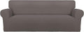PureFit Super Stretch Sofa Slipcover – Spandex Non Slip Soft Couch Sofa Cover, Washable Furniture Protector with Non Skid Foam and Elastic Bottom for Kids, Pets （Sofa, Taupe）