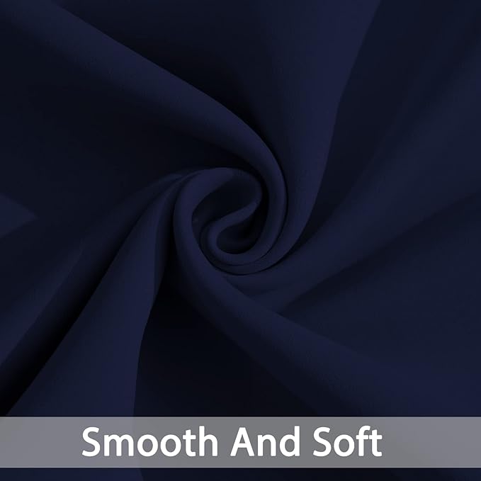 Yakamok 84 Inch Length Blackout Curtains for Bedroom, Thermal Insulated Room Darkening Grommet Top Window Drapes for Living Room,42W x 84L,Navy Blue,2 Panels