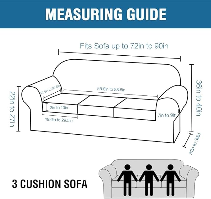 H.VERSAILTEX Modern Velvet Plush 4 Piece High Stretch Sofa Slipcover Sofa Cover Furniture Protector Form Fit Luxury Thick Velvet Sofa Cover for 3 Cushion Couch, Machine Washable (Sofa, Rust