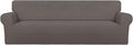 PureFit Super Stretch 4 Seater Sofa Slipcover – Spandex Non Slip Soft Couch Sofa Cover, Washable Furniture Protector with Non Skid Foam and Elastic Bottom for Kids, Pets （XX Large, Taupe）