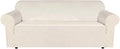 H.VERSAILTEX Stretch Velvet Sofa Covers for 3 Cushion Couch Covers Sofa Slipcovers Furniture Protector Soft with Non Slip Elastic Bottom, Crafted from Thick Comfy Rich Velour (Sofa 72"-90", Ivory)