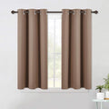 NICETOWN Blackout Window Curtains and Drapes for Kitchen, Window Treatment Thermal Insulated Solid Grommet Blackout Drapery Panels (Set of 2 Panels, 42 by 45 Inch, Cappuccino)