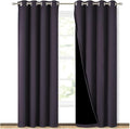 NICETOWN 100% Blackout Curtains 84" Long, Greyish Purple, 52" Wide, Pair of Energy Smart & Noise Blocking Out Drapes for Baby Room Window, Thermal Insulated Guest Room Lined Window Dressing