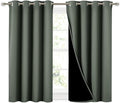 NICETOWN Dark Mallard 100% Blackout Curtains 45 inches Long, 2 Thick Layers Completely Blackout Window Treatment Thermal Insulated Lined Drapes for Small Window (1 Pair, 52 inches Width Each Panel)
