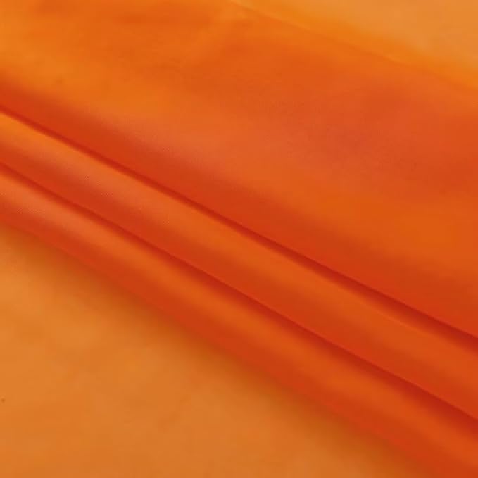 SpaceDresser Basic Rod Pocket Sheer Voile Window Curtain Panels White 1 Pair 2 Panels 38 Width 63 Inch Long for Kitchen Bedroom Children Living Room Yard(Orange,38 W x 63 L)