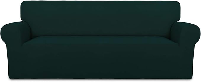 PureFit Super Stretch Sofa Slipcover – Spandex Non Slip Soft Couch Sofa Cover, Washable Furniture Protector with Non Skid Foam and Elastic Bottom for Kids, Pets （Sofa, Deep Teal）
