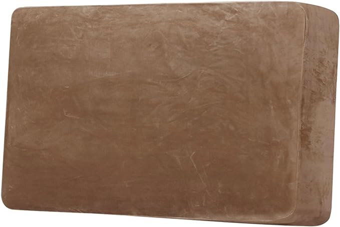H.VERSAILTEX Velvet Stretch Individual Couch Cushion Cover Plush Slipcover for Loveseat Sofa Seat Furniture Protector Cover (1 Piece Loveseat Cushion Cover, Camel)