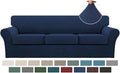 Turquoize 4 Piece Sofa Covers for 3 Cushion Couch Sofa Slipcover Soft Couch Cover for Dogs-Washable Sofa Furniture Covers with 3 Individual Large Cushion Covers, Feature Thick Fabric (XL Sofa, Navy)
