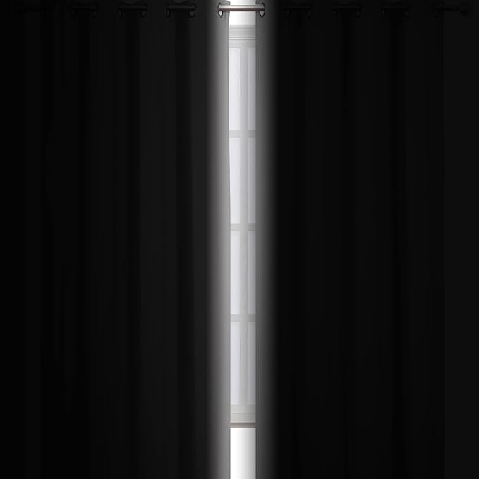 LEMOMO Blackout Curtains 42 x 84 inch/Light Grey Curtains Set of 2 Panels/Thermal Insulated Room Darkening Bedroom Curtains