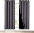 NICETOWN Grey Full Shade Curtain Panels, Pair of Energy Smart & Noise Blocking Out Blackout Drapes for Dining Room Window, Thermal Insulated Guest Room Lined Window Dressing(Gray, 52 x 72 inch)