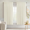 MIULEE Cream Back Tab Blackout Curtains 63 Inch Length 2 Panels Set for Living Room Bedroom Privacy, Rod Pocket/Pinch Pleat Thermal Insulated Room Darkening Pleated Light Blocking Drapes