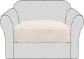 H.VERSAILTEX High Stretch Individual Seat Cushion Covers Sofa Slipcovers Couch Cushion Covers Sofa Covers Featuring Jacquard Textured Twill Fabric (1 Pack for 1 Cushion Chair, Natural, Small)