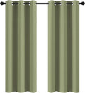 Yakamok Room Darkening Blackout Curtains for Bedroom,Thermal Insulated Grommet Top Light Blocking Window Drapes for Living Room,42W x 72L,Sage Green,2 Panels