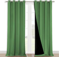 NICETOWN 100% Blackout Curtains for Windows, Pack of 2, Forest Green, 52" W x 102" L, Super Heavy-Duty Black Lined Total Darkness Drapes for Bedroom, Privacy Assured Window Treatment for Patio