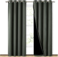 NICETOWN 100% Blackout Curtains 84 inches Long, Pair of Energy Smart & Noise Blocking Out Drapes for Baby Room Window, Thermal Insulated Guest Room Lined Window Dressing(Dark Mallard, 52 inches Wide)