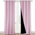 NICETOWN Full Shading Curtains 90" Long 2 Panels Set for Windows, Lavender Pink, Pack of 2, 52" W, Super Heavy-Duty Black Lined Blackout Curtains for Bedroom, Privacy Assured Window Treatment