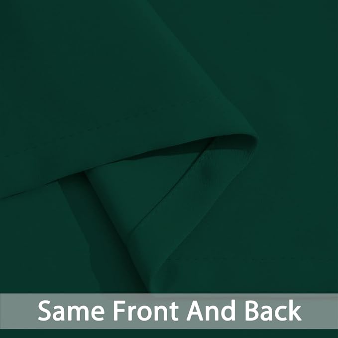 Yakamok Blackout Curtains Room Darkening Thermal Insulated Window Panels,Solid Grommet Top Drapes for Bedroom/Living Room(62Wx63L, Dark Green, 2 Panels)