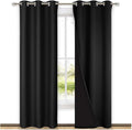 NICETOWN High-End Thermal Curtains, Full Blackout Curtains 84 Inches Long for Dining Room, Soundproof Window Treatment Drapes for Hall Room, Black, 42" Wide Per Panel, Set of 2 Panels