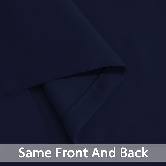 Yakamok Blackout Curtains Room Darkening Thermal Insulated Window Panels,Solid Grommet Top Drapes for Bedroom/Living Room(70Wx84L, Navy Blue, 2 Panels)