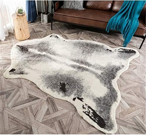 Cow Print Rug Faux Cowhide Rug Animal Pattern Carpet for Bathroom Living Room Skins Door Mat Home Decoration 3.5x2.6 Ft/42.5x31.5in/(108 x 80 cm) Grey