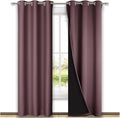 NICETOWN Dry Rose Blackout Curtains 84 inches Long, Full Light Blocking Drapes with Black Liner for Nursery, Thermal Insulated Draperies for Hall, Villa (2 Pieces, 42" Wide Each Panel, Dry Rose)