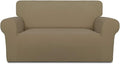 PureFit Super Stretch Sofa Slipcover – Spandex Non Slip Soft Couch Sofa Cover, Washable Furniture Protector with Non Skid Foam and Elastic Bottom for Kids, Pets （Loveseat, Tan）