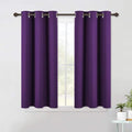 NICETOWN Thermal Insulated Blackout Draperies Curtains, Triple Weave Home Decoration Solid Ring Top Blackout Drape Panels for Bedroom (Set of 2, 42 x 45 Inch, Royal Purple)