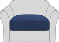 H.VERSAILTEX High Stretch Individual Seat Cushion Covers Sofa Slipcovers Couch Cushion Covers Sofa Covers Featuring Jacquard Textured Twill Fabric (1 Pack for 1 Cushion Chair, Navy, Small)