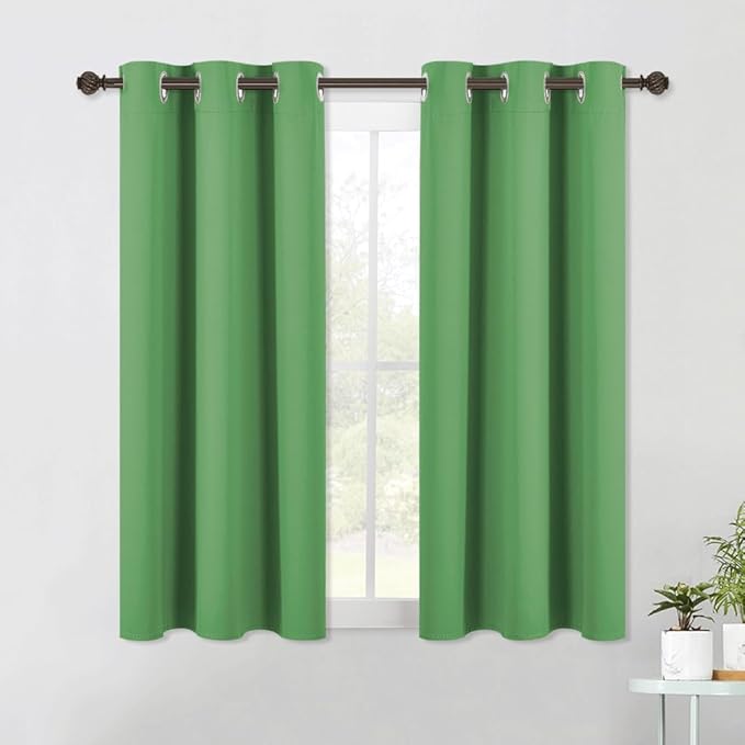 NICETOWN Blackout Curtain Panels for Bedroom, 2 Panels, W42 x L60 inches, Forest Green, Thermal Insulated Grommet Top Blackout Draperies and Drapes