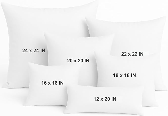 LANE LINEN Throw Pillow Insert - Pack of 2 16x16 Pillow Inserts for Decorative Pillow Covers, Throw Pillows Insert for Couch - White