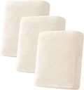 H.VERSAILTEX Velvet Stretch Couch Cushion Cover Plush Cushion Slipcover for Chair Loveseat Sofa Cushion Furniture Protector Seat Cushion Sofa Cover (3 Piece Sofa Cushion Covers, Cream)