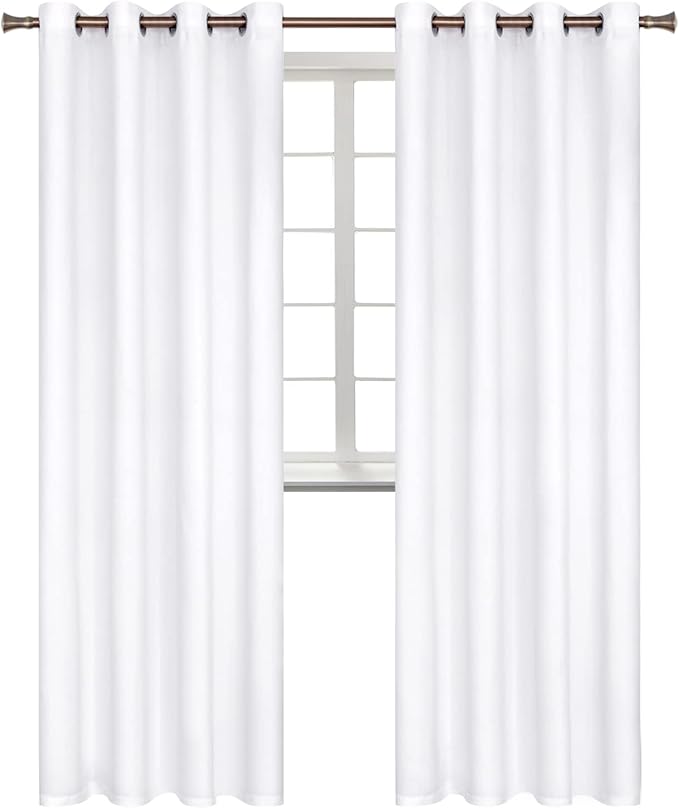 BGment Room Darkening Curtains 95 Inches Long - Grommet Thermal Insulated Drapes Window Treatment Curtains for Bedroom, 2 Panels, 52 x 95 Inch, Pure White