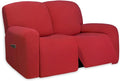 PureFit Super Stretch Loveseat Recliner Sofa Couch Cover with Pocket – 2 Seats Non Slip Soft Sofa Slipcover, Washable Reclining Furniture Protector for Kids, Pets (Recliner Loveseat, Red)
