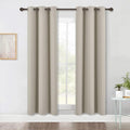 NICETOWN Modern Blackout Curtains Noise Reducing, Thermal Insulated and Privacy Room Darkening Drape Panels for Boy's Guest Room Door Window (Natural, 2 Panels, W42 x L72 -Inch)