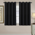 H.VERSAILTEX Blackout Curtain for Living Room Small Window Kitchen Blackout Curtains 45 inch Length Energy Saving Solid Grommet Blackout Drape, One Panel, Jet Black, 52" W x 45" L