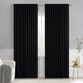 MIULEE Black Back Tab Blackout Curtains 84 Inch Length 2 Panels Set for Living Room Bedroom, Halloween Rod Pocket/Pinch Pleat Thermal Insulated Room Darkening Pleated Light Blocking Drapes, W66 x L84